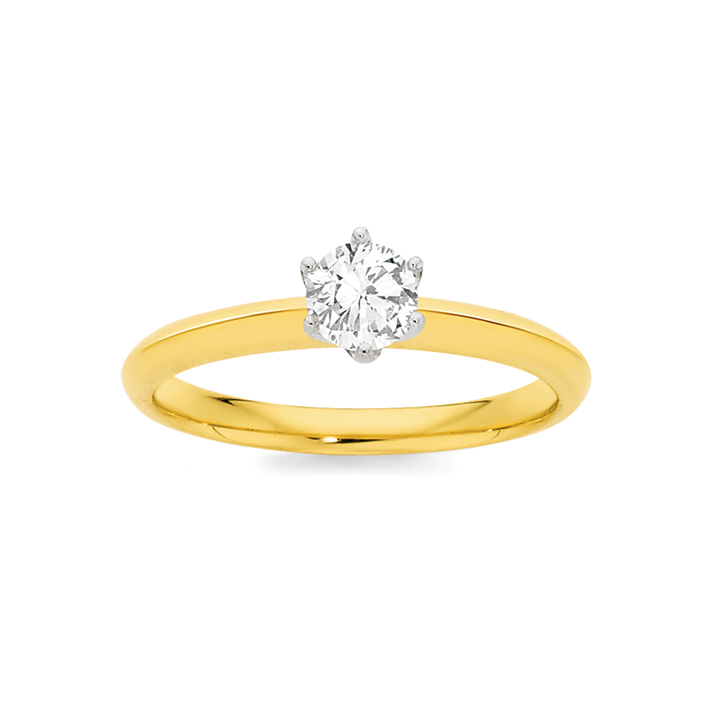 18ct Yellow Gold Diamond Engagement Ring Size N - Etsy