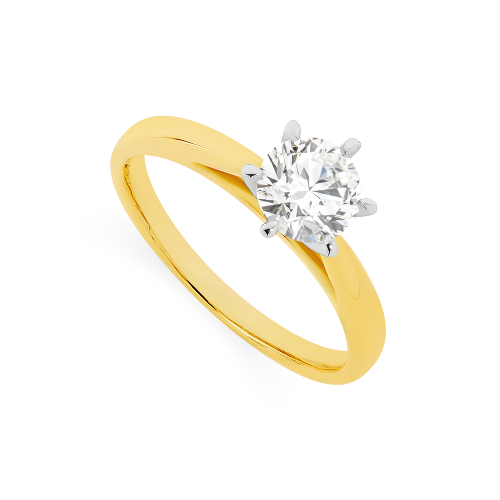 Diamond solitaire online rings yellow gold