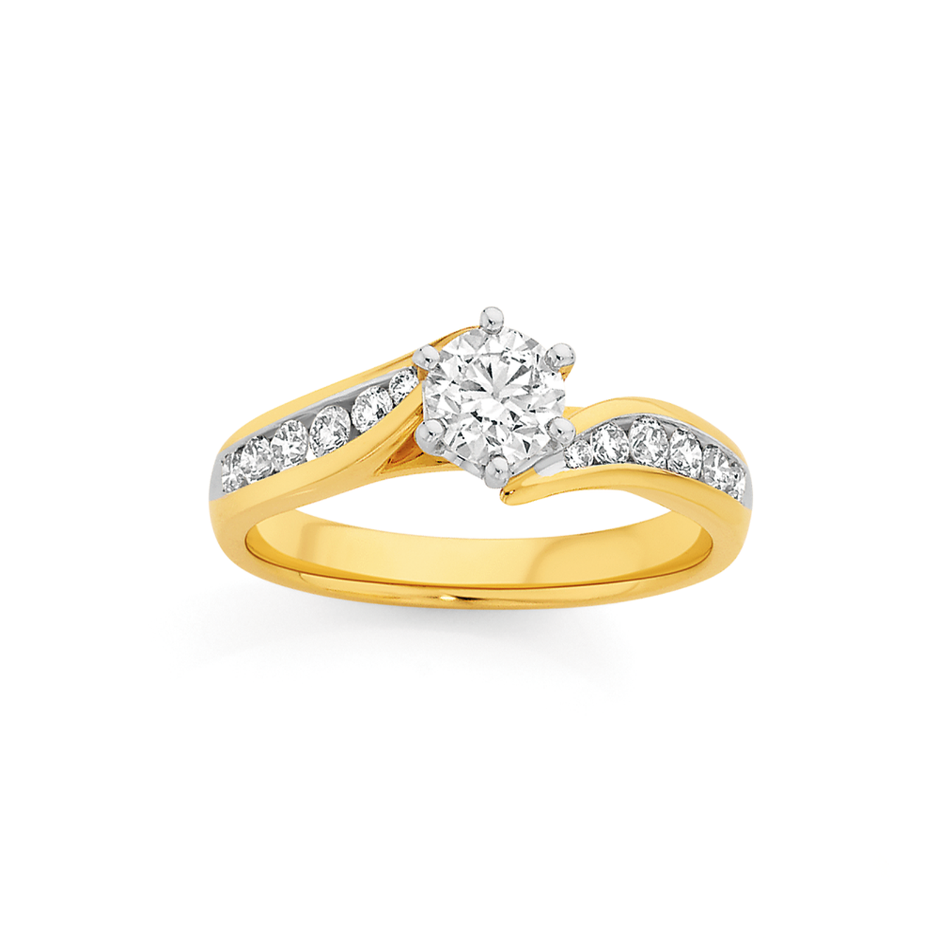 18ct White Gold Diamond Shoulder Solitaire Ring | Rings | Angus and Coote