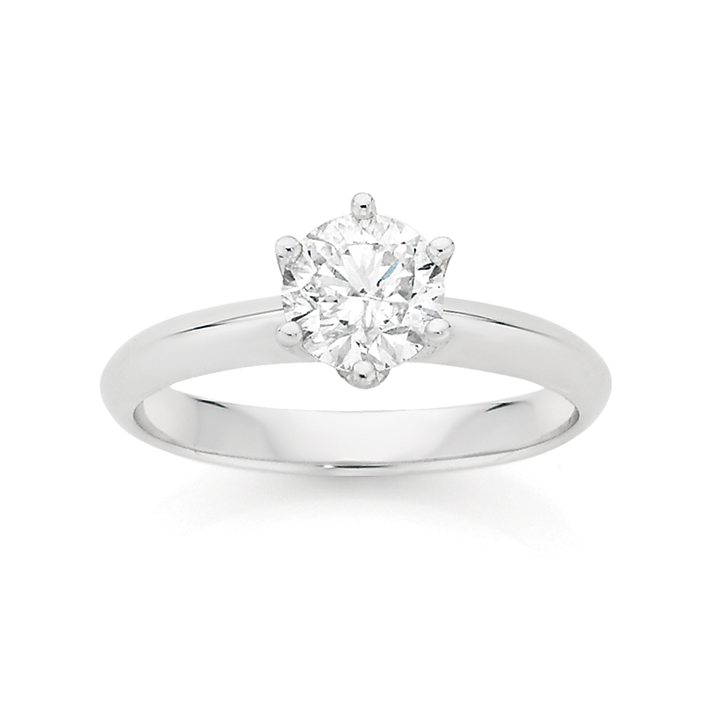 18ct white gold solitaire diamond ring