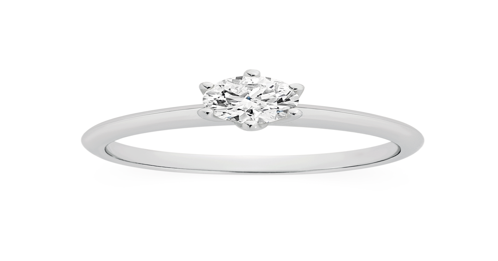 18ct White Gold Diamond Solitaire Ring | Angus & Coote