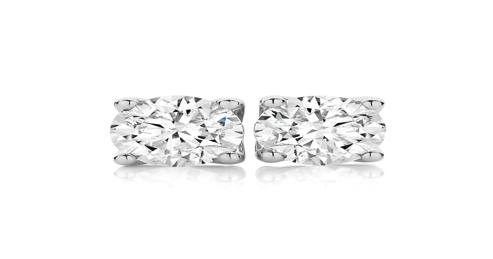 18ct White Gold Diamond Stud Earrings | Angus & Coote