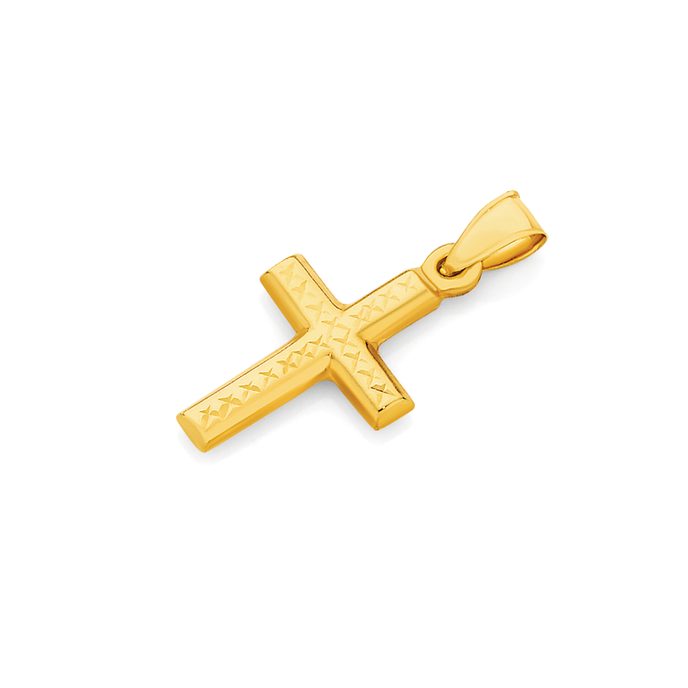 childs cross necklace gold