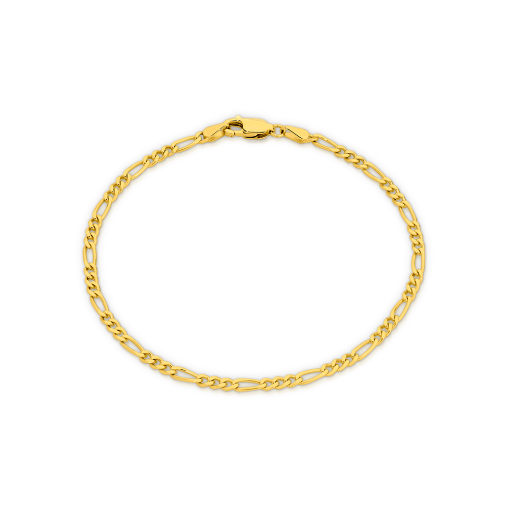 Fine 9ct Yellow Gold Figaro Bracelet 7  Etsy Denmark