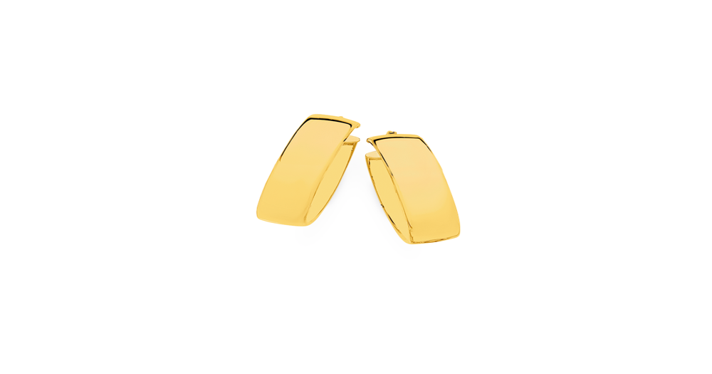9ct Gold 20mm Wide Hoop Earrings | Angus & Coote