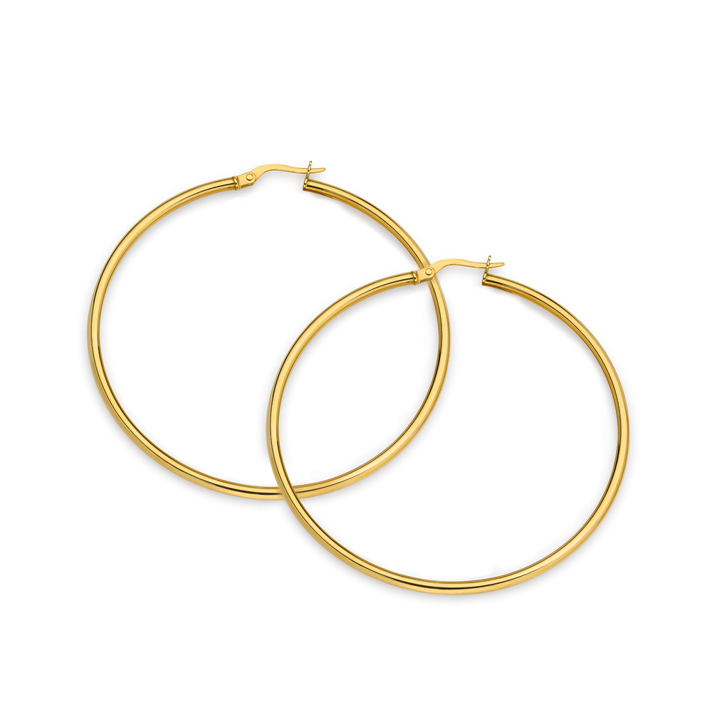 50mm 9ct gold hoop earrings