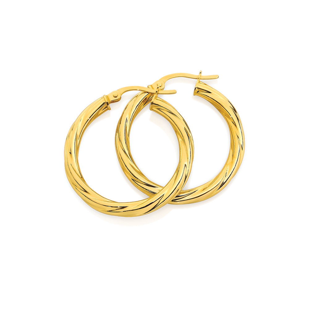 9ct gold twist earrings