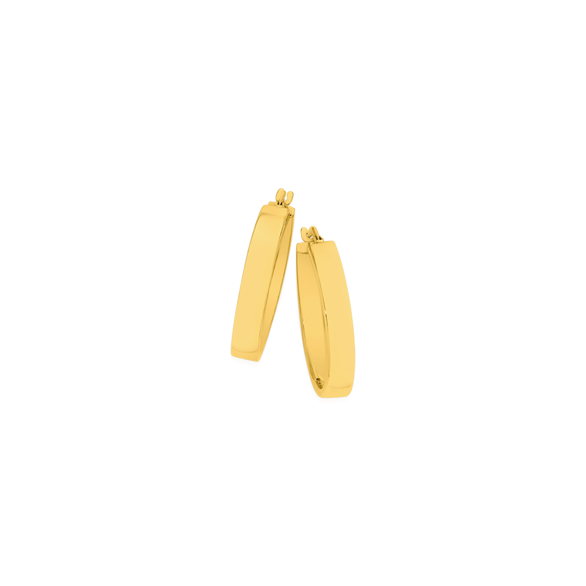 9ct Gold 4x20mm Polished Hoop Earrings | Earrings | Angus and Coote