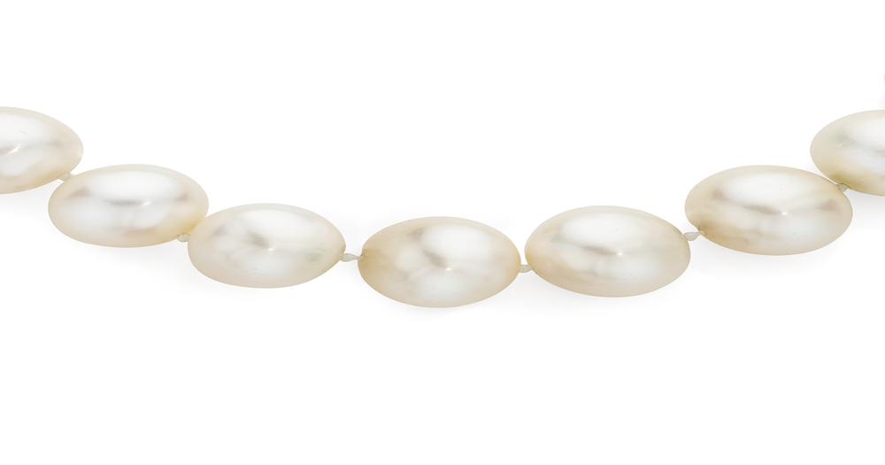 9ct Gold 50cm Cultured Fresh Water Pearl Necklace in White | Angus & Coote