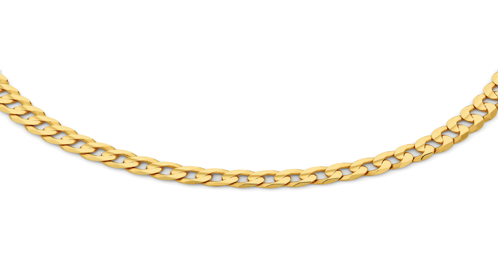 9ct Gold 50cm Solid Curb Chain | Angus & Coote