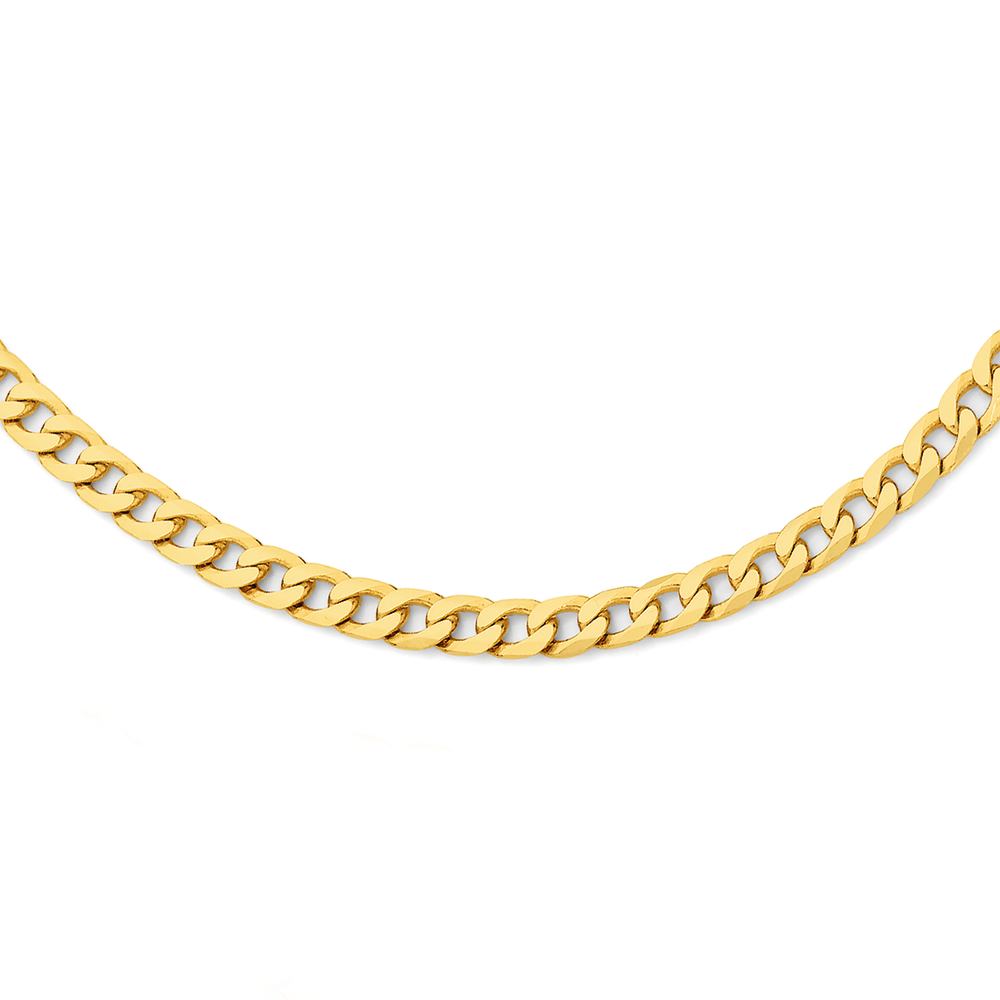 9ct gold 55cm solid curb chain