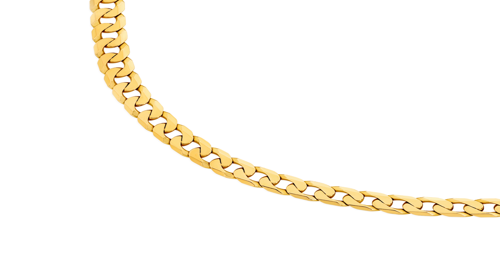 9ct Gold 55cm Solid Curb Chain | Angus & Coote