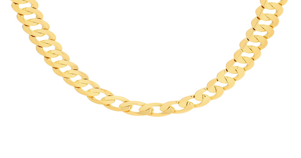 9ct Gold 55cm Solid Curb Chain | Angus & Coote