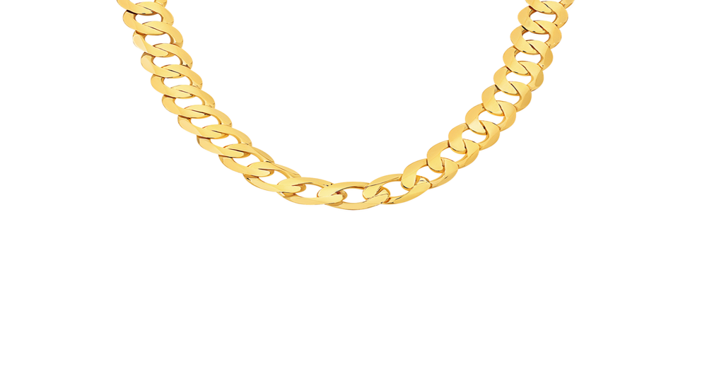 9ct Gold 55cm Solid Flat Curb Chain Angus And Coote