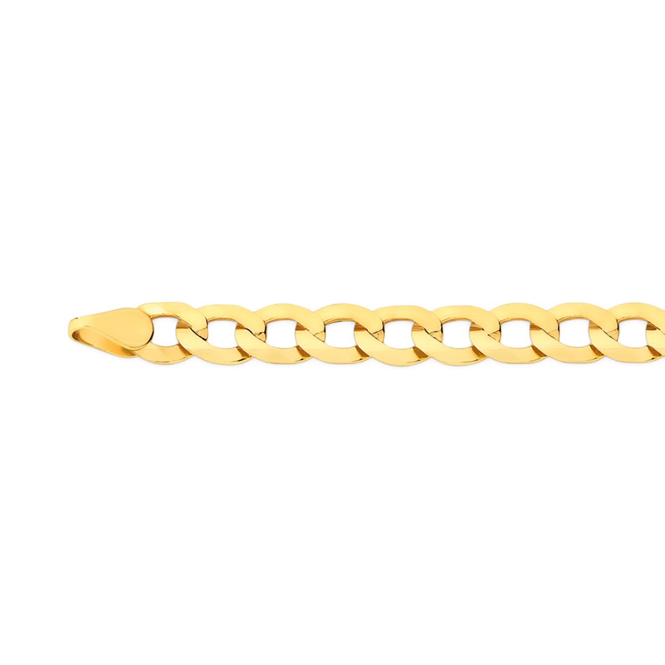 9ct Gold 55cm Solid Bevelled Curb Chain | Chains | Angus and Coote