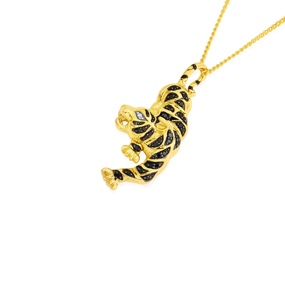 Tiger Head Wild Animal 925 Sterling Silver Gold Brass Necklace Pendant –  Vietsway.com