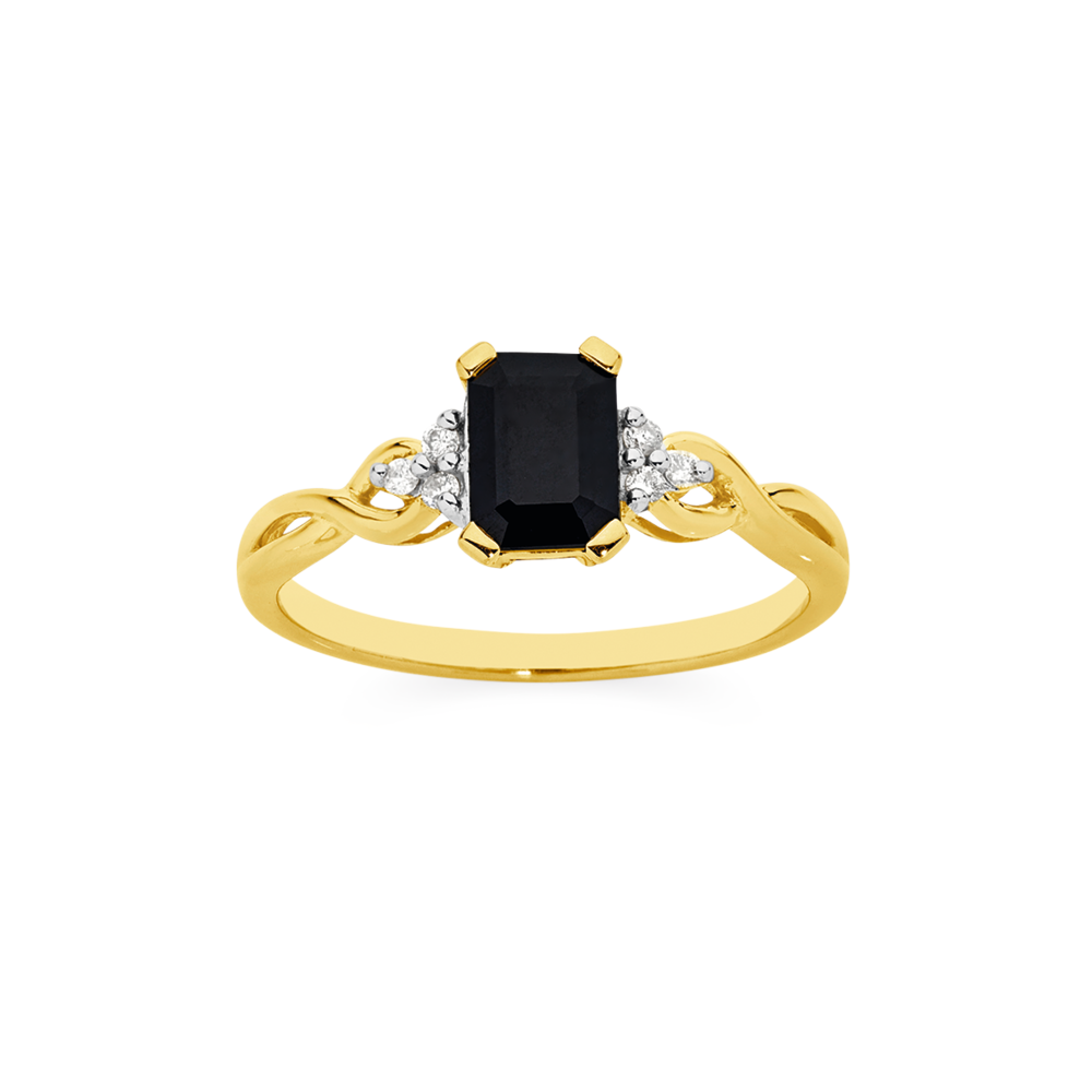 Gold and black on sale engagement rings