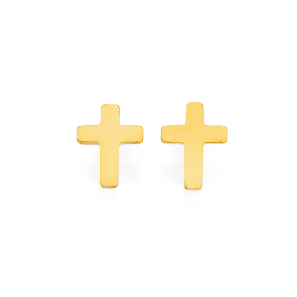 Top 81+ gold cross stud earrings latest - 3tdesign.edu.vn