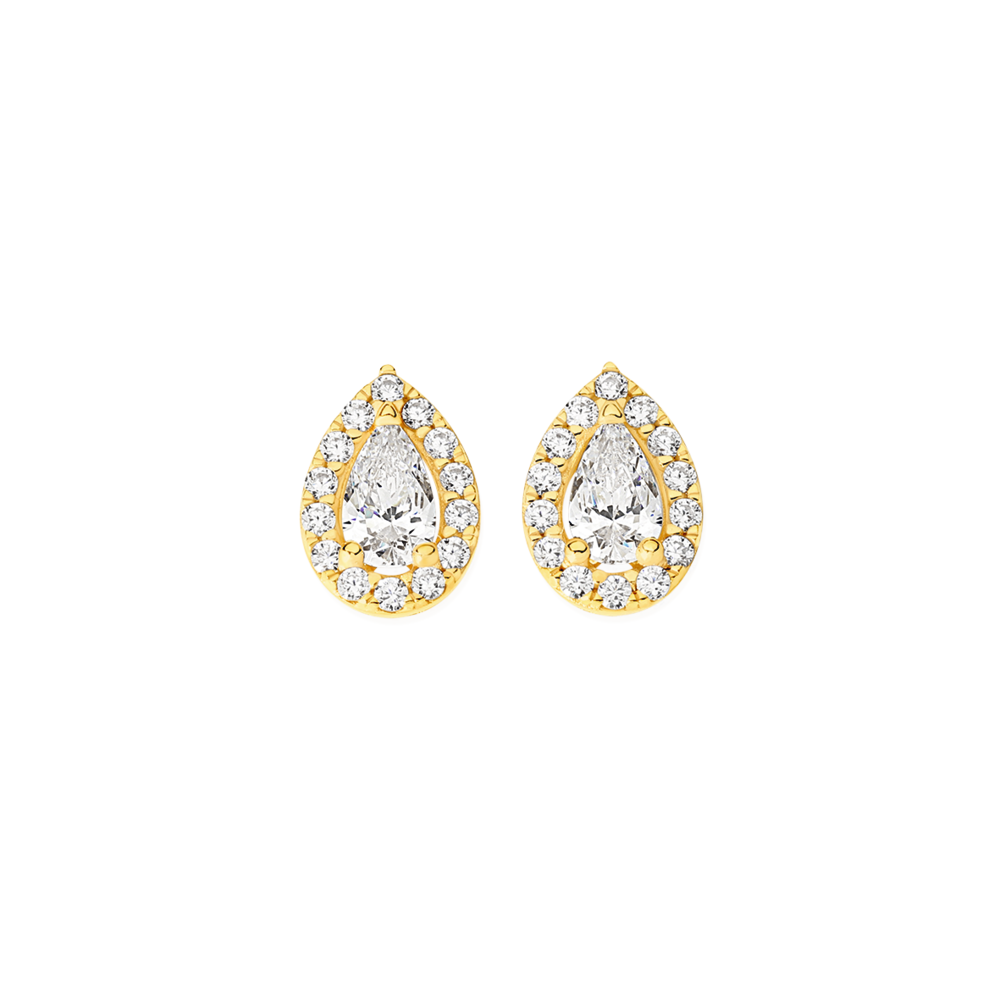 9ct gold cubic zirconia stud deals earrings