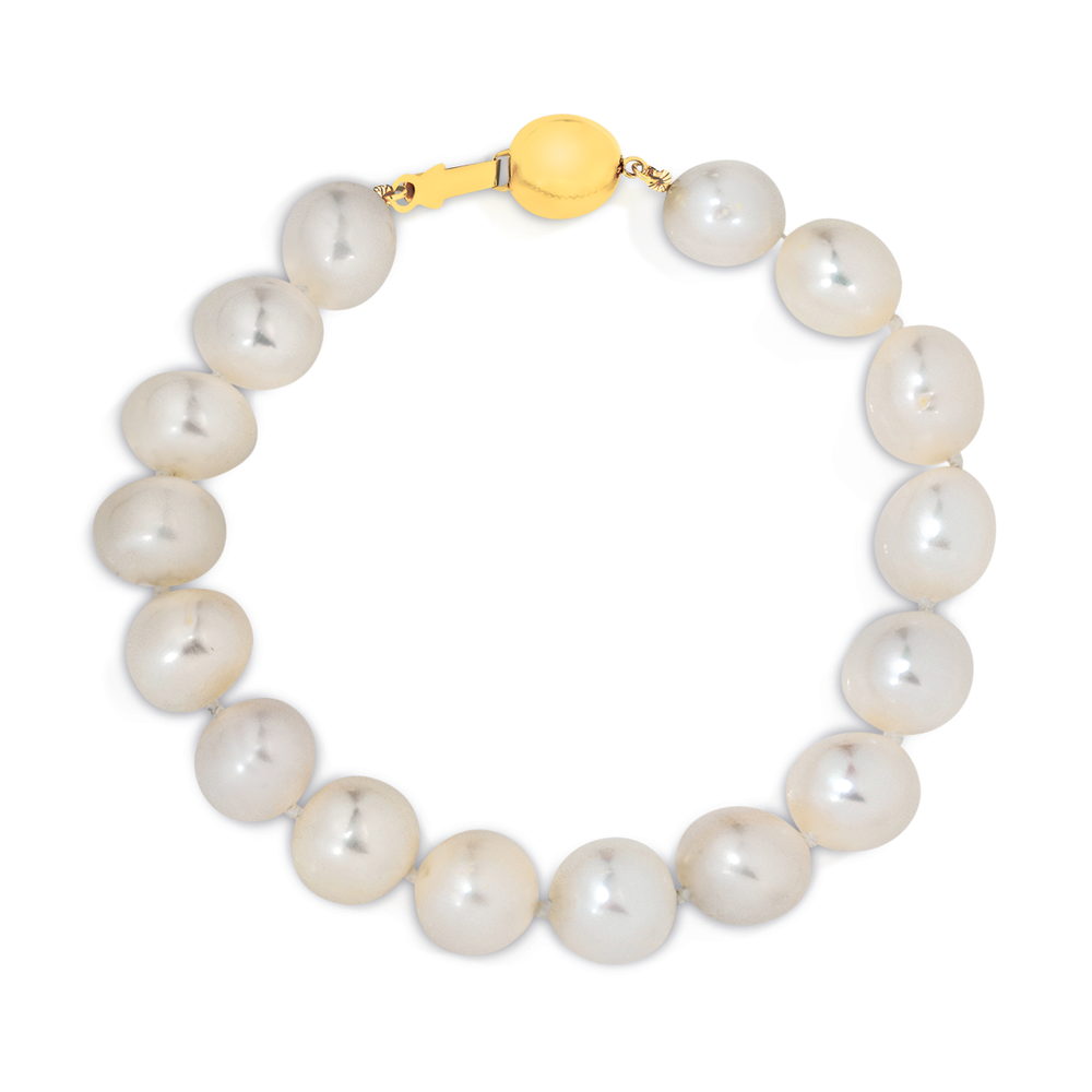 FB019-F (AAA 5 mm Multi-Strand White Freshwater Pearl Bracelet w/ Heavy 18K  Gold Plated Silver Clasp ) - pacific pearls international