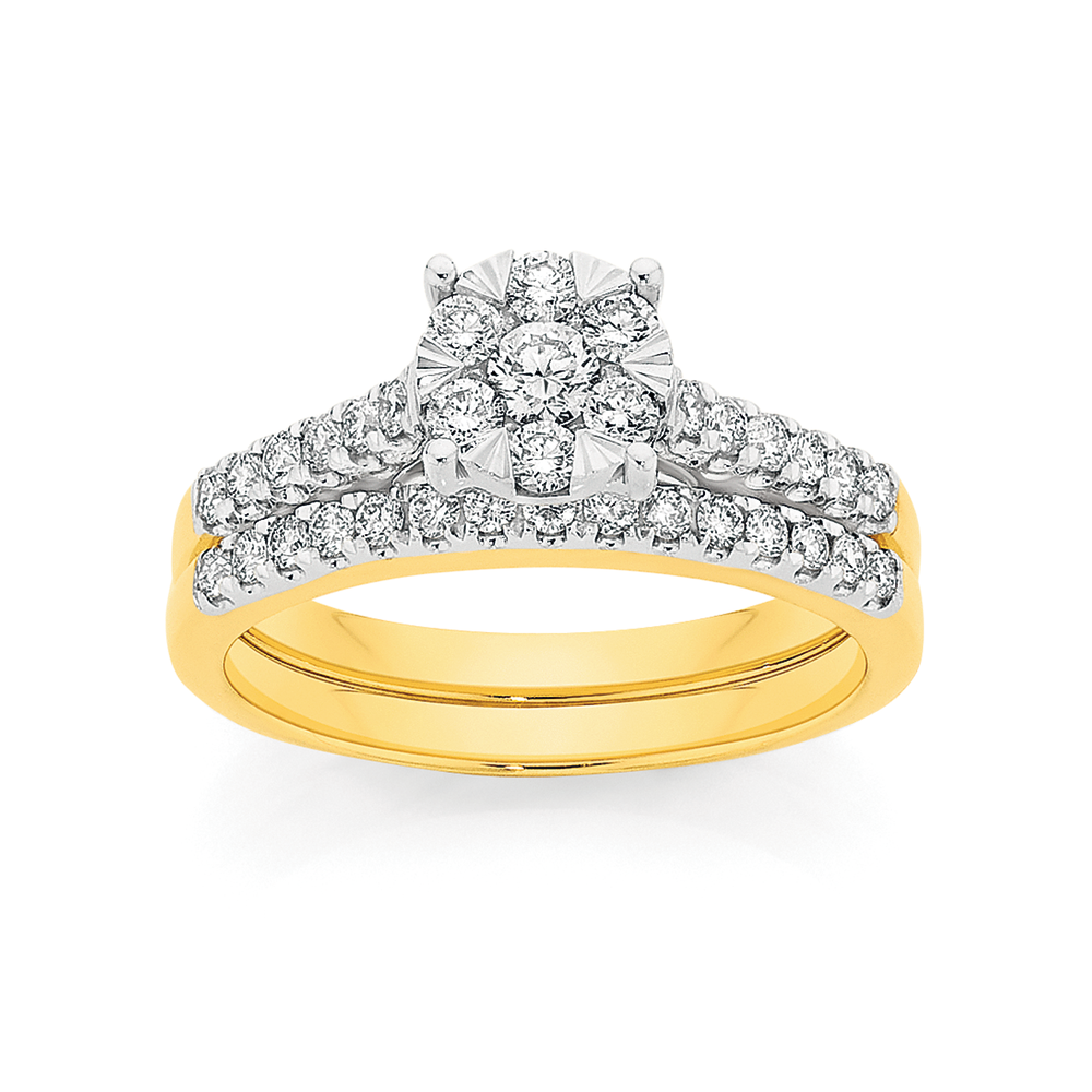 Golden Alloy Austrian Diamond Bridal Set 177809