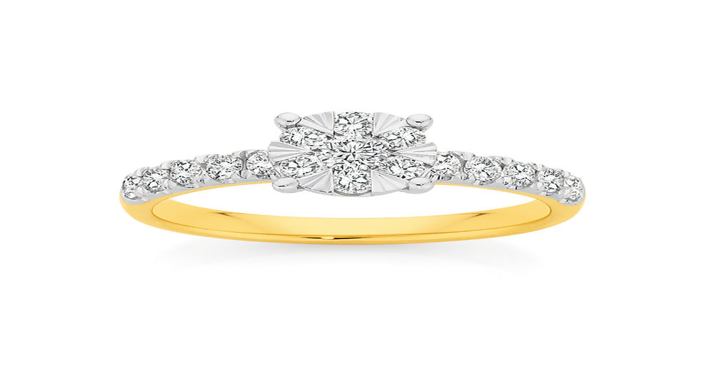 9ct Gold Diamond Cluster Ring | Angus & Coote