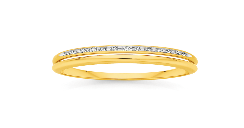 9ct Gold Diamond Double Row Split Ring | Angus & Coote