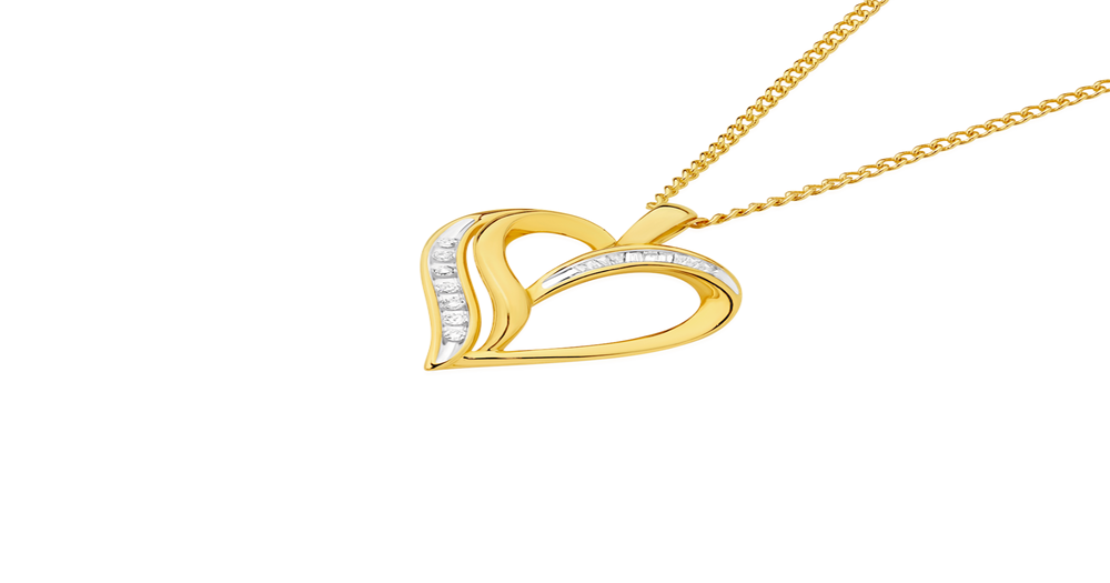 9ct Gold Diamond Heart Pendant | Angus & Coote