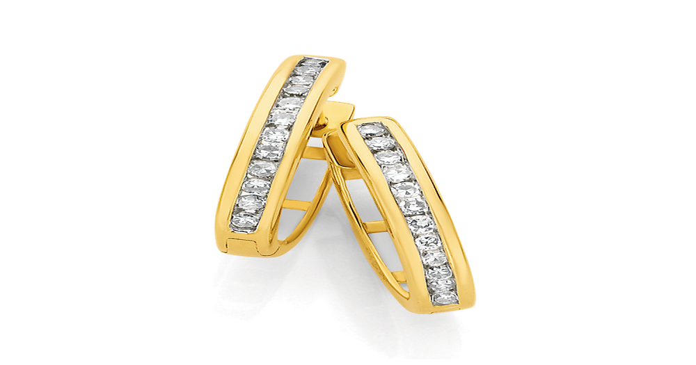 9ct Gold Diamond Hoops | Angus & Coote