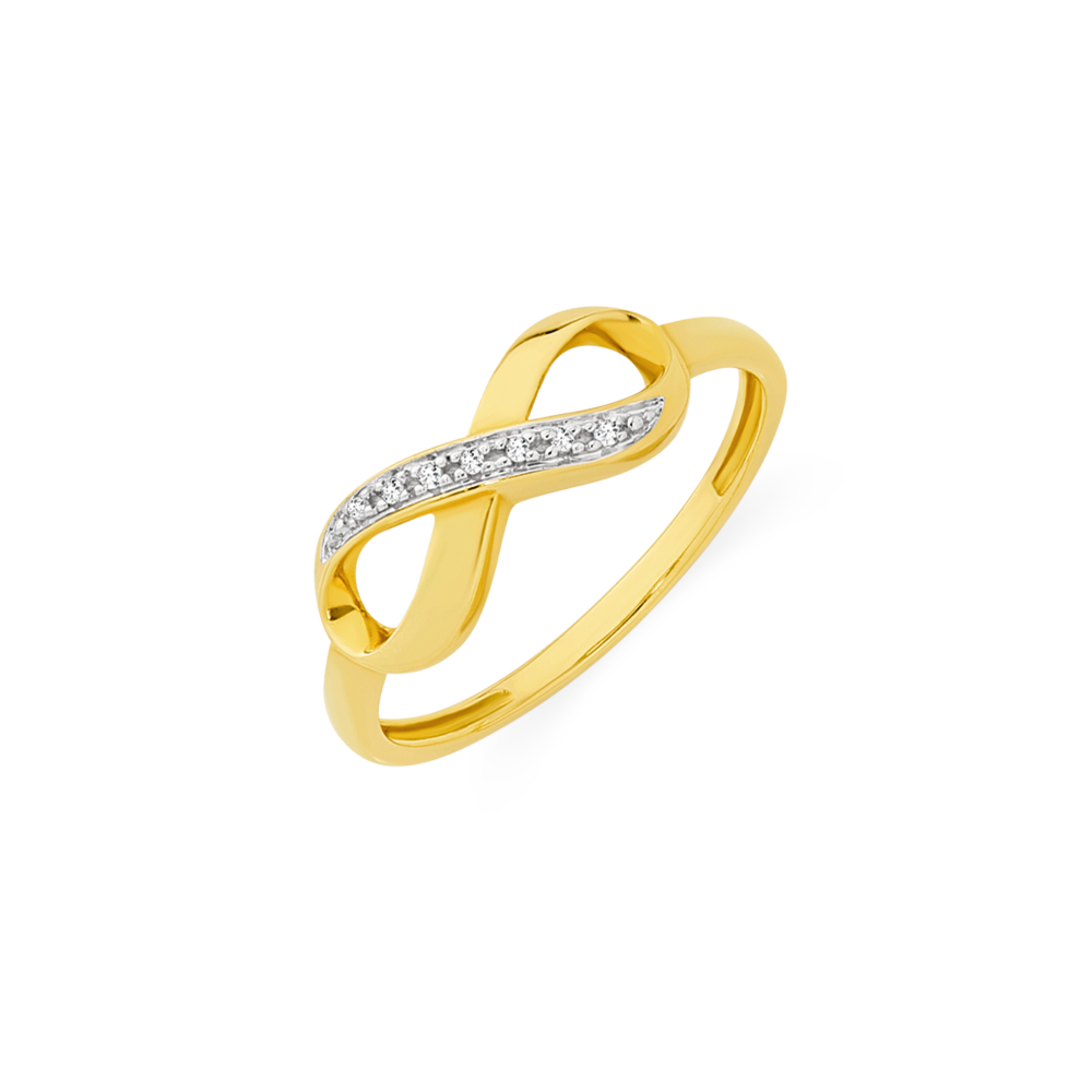 Gold infinity deals engagement ring