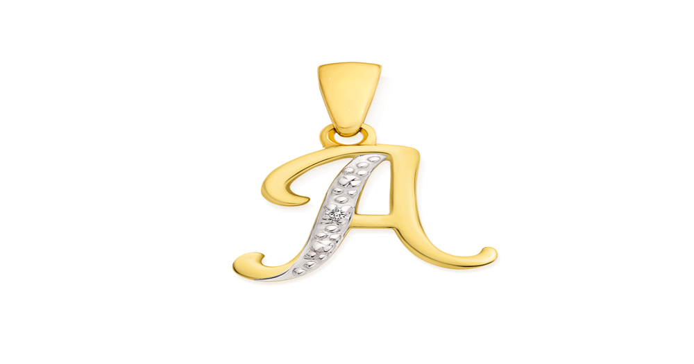 9ct Gold Diamond Initial A Pendant | Angus & Coote