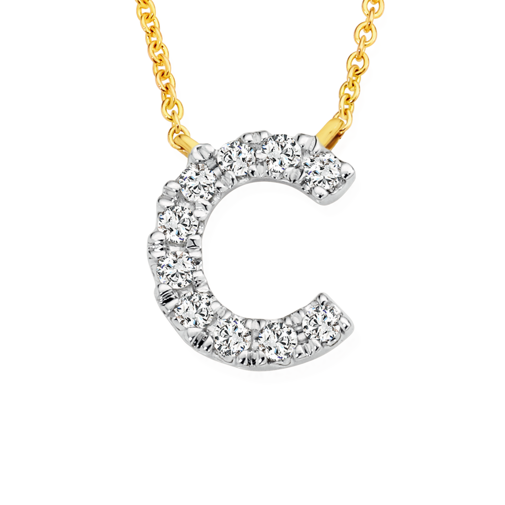 Diamond initial sales c pendant