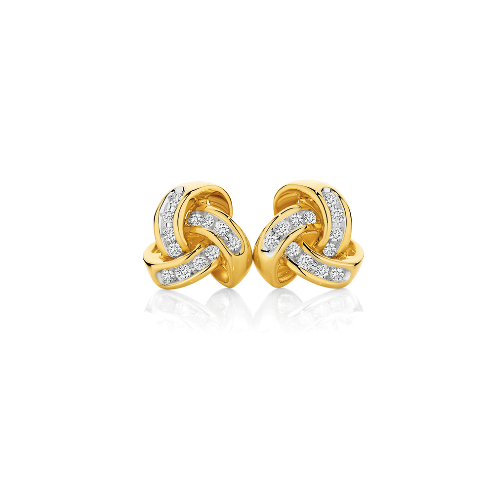 Diamond knot sale stud earrings