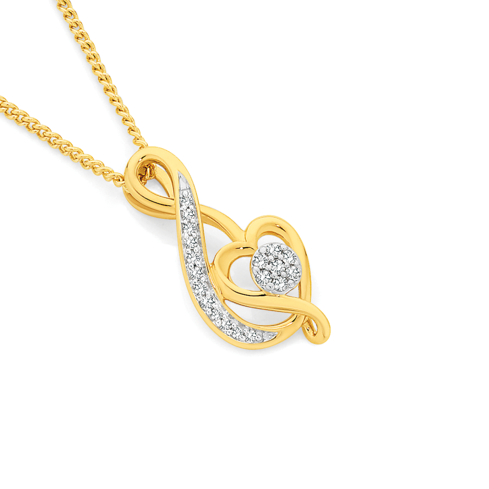 music note heart necklace