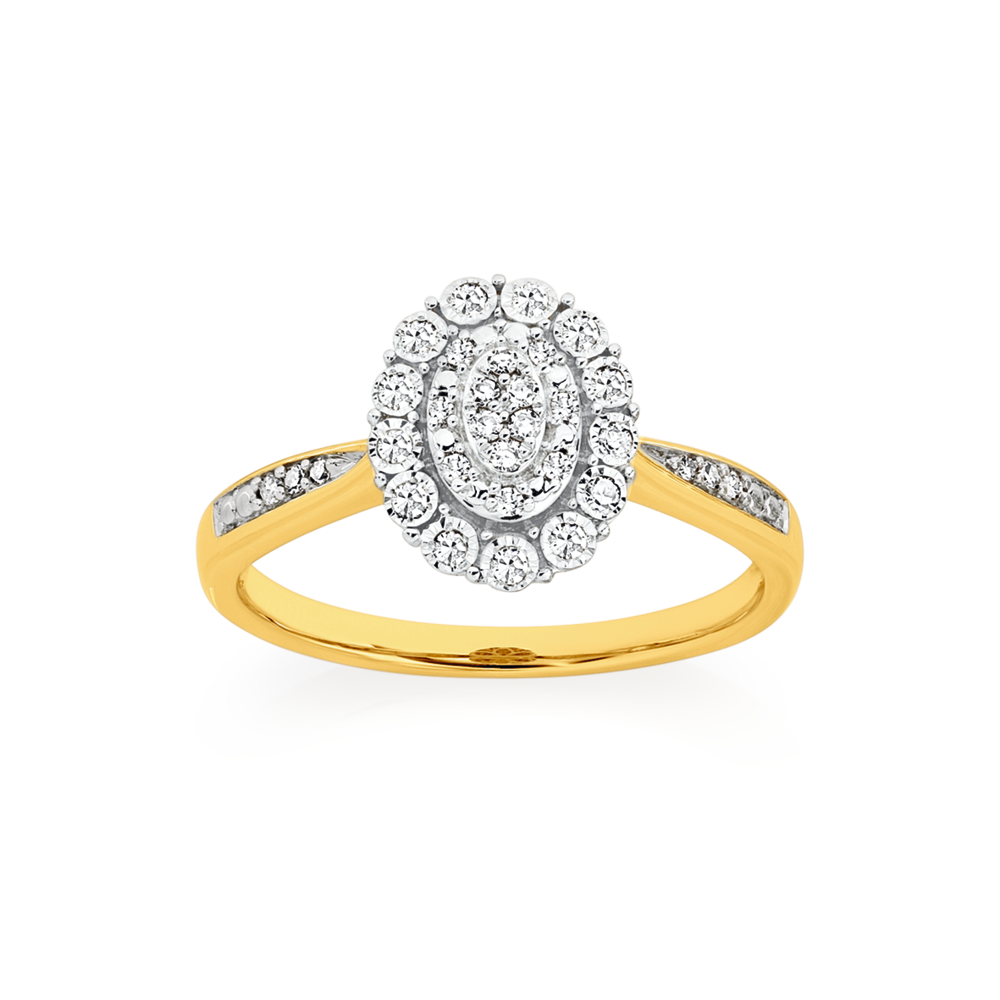 9ct gold deals cluster ring