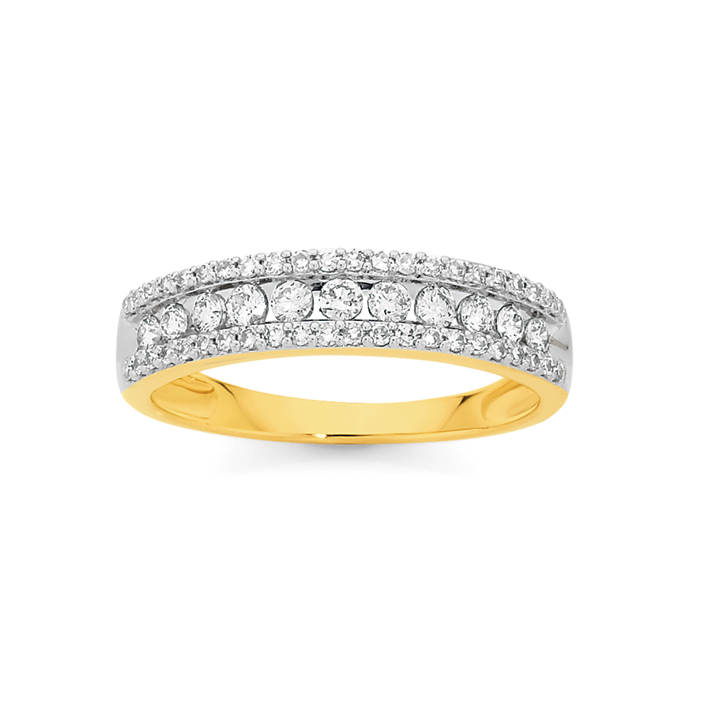 9ct gold diamond band