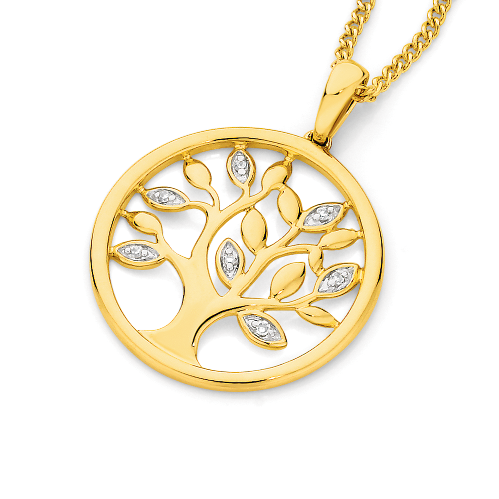 9ct Gold Tree of Life Pendant & Chain