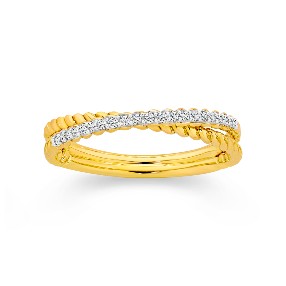 Twisted diamond deals wedding band