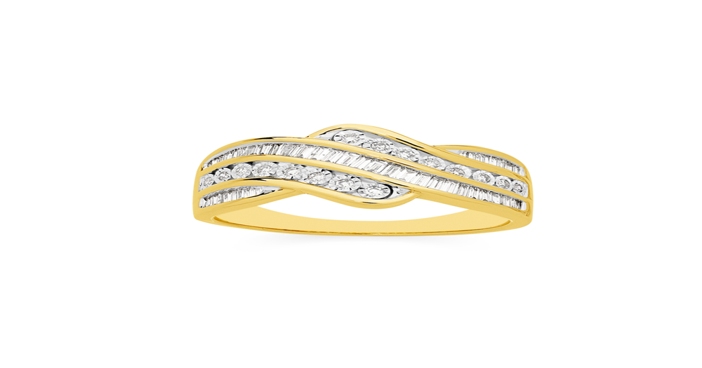 9ct Gold Diamond Wave Ring | Angus & Coote