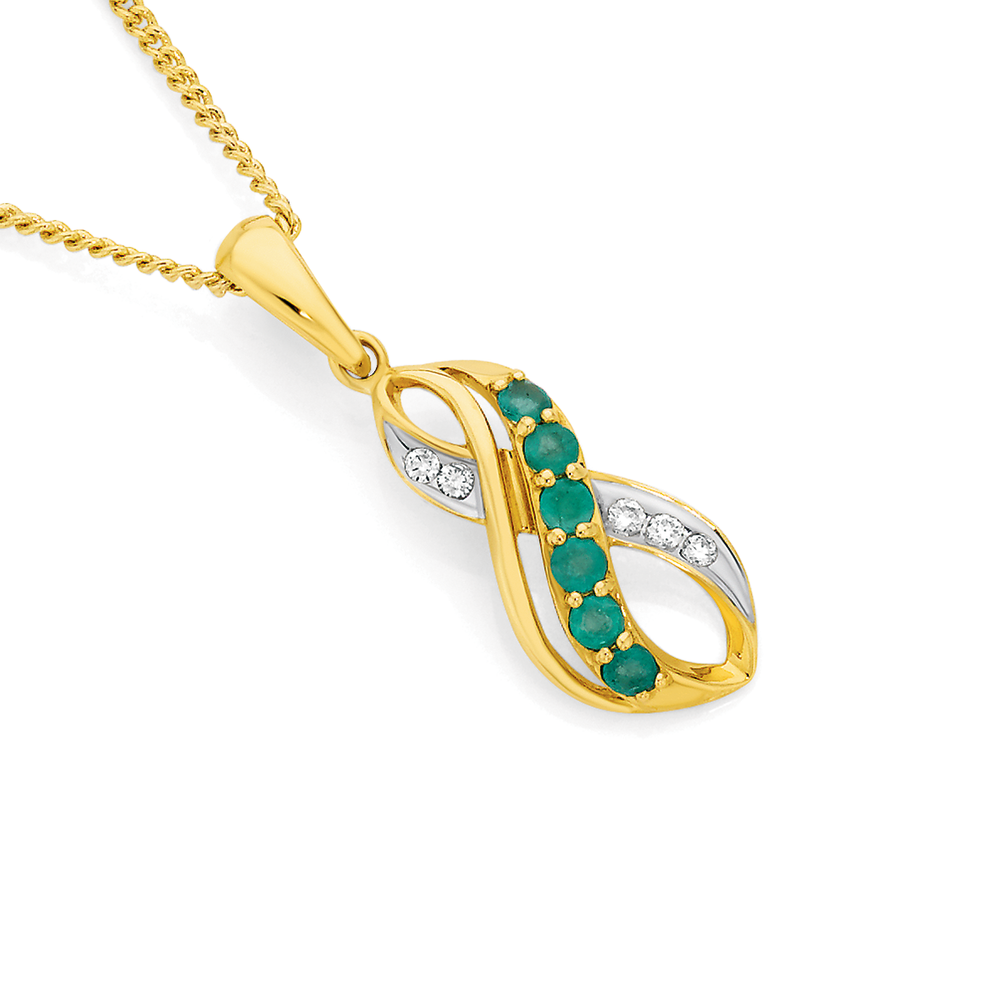 Emerald hot sale infinity necklace