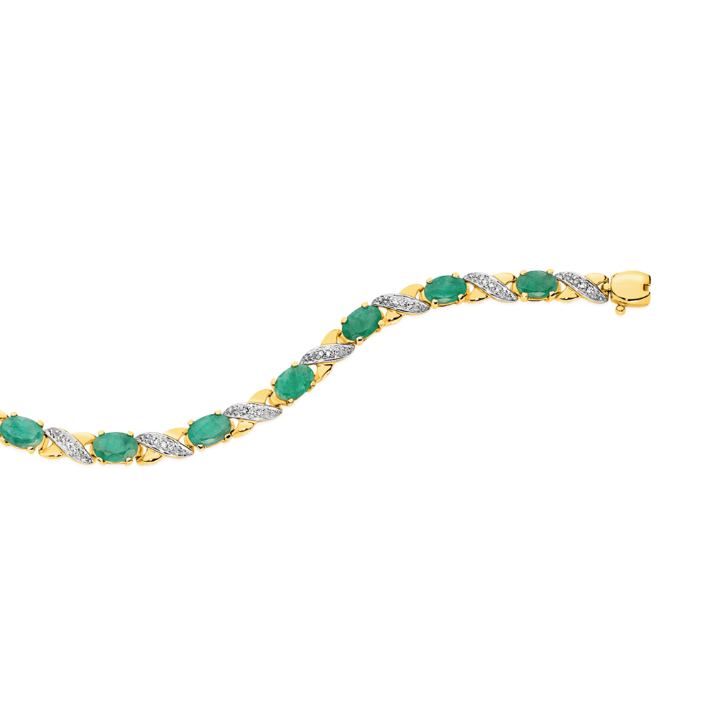 9ct gold emerald deals bracelet