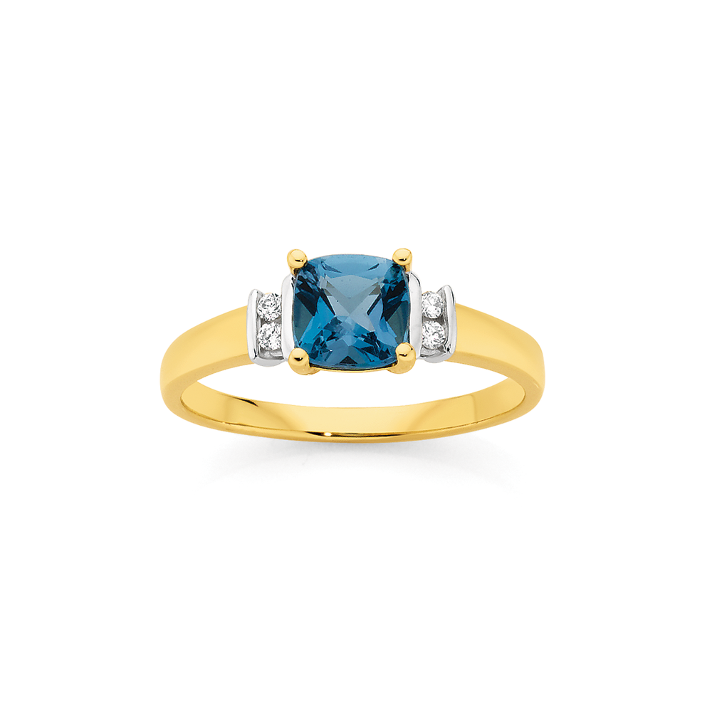 topaz with diamonds rings