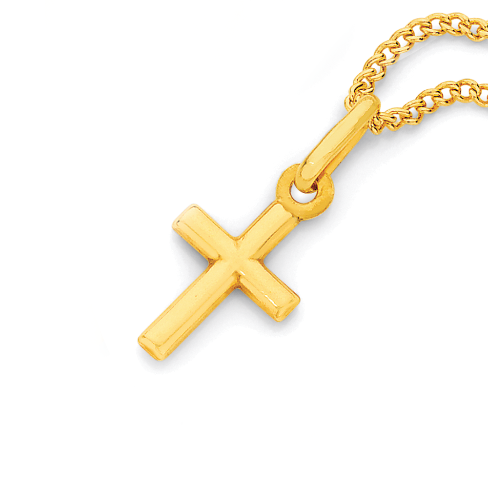 Tiny gold deals cross pendant