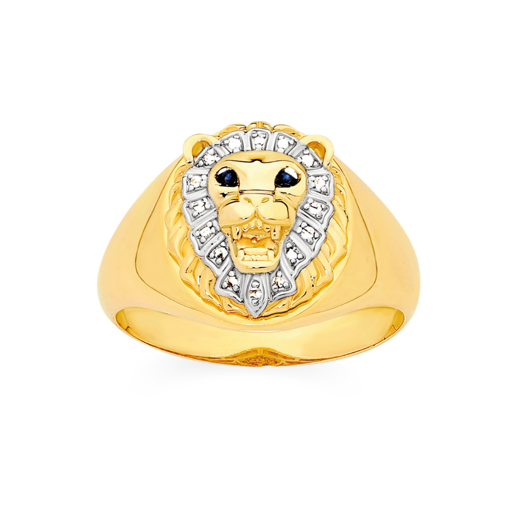 9ct gold lion deals ring