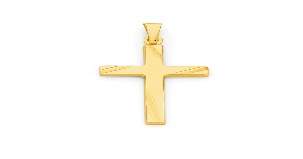 9ct Gold Polished Cross Pendant | Angus & Coote