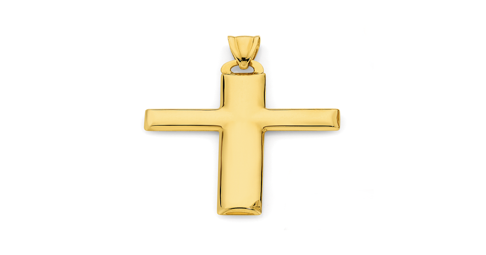 9ct Gold Polished Cross Pendant | Angus & Coote