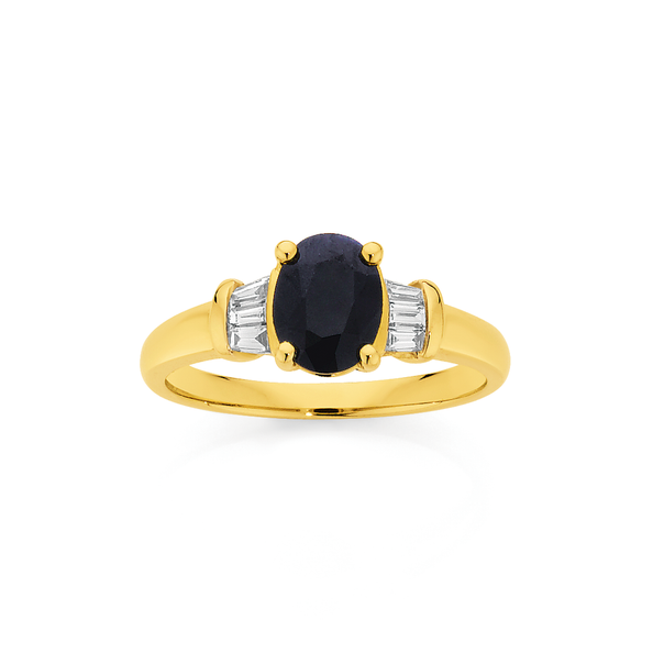 9ct Gold Sapphire & Diamond Ring | Rings | Angus and Coote