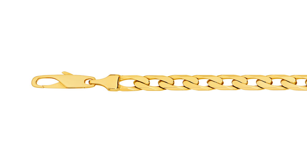 9ct Gold Solid Bevelled Curb Bracelet | Angus & Coote