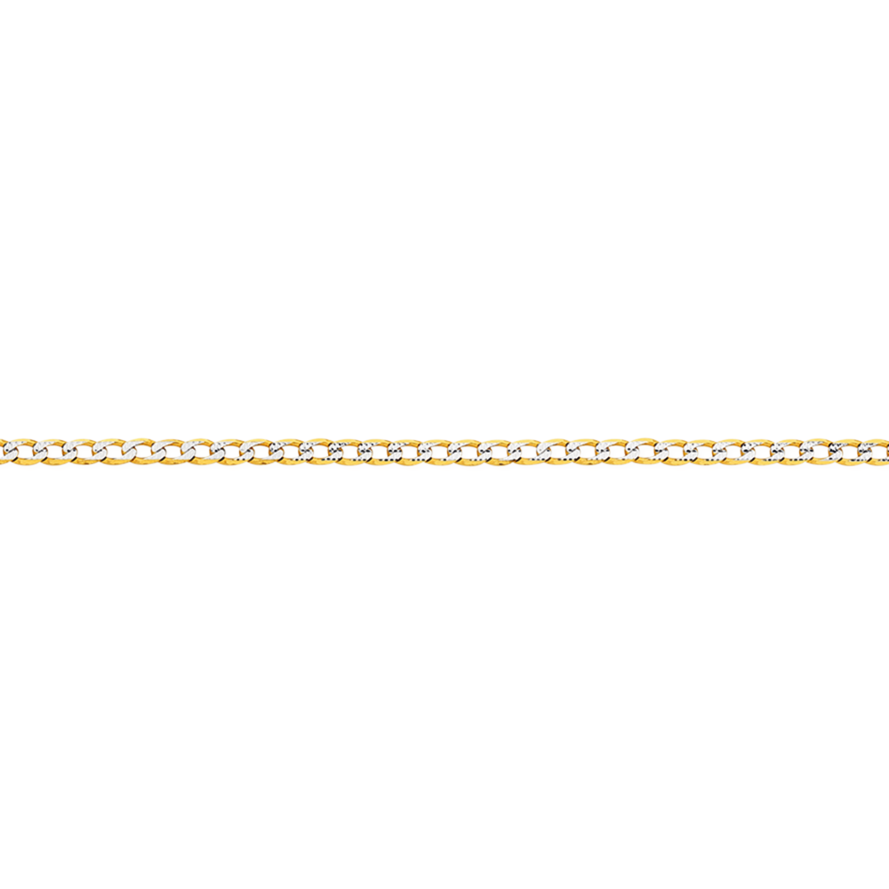 9ct gold solid diamond cut curb chain