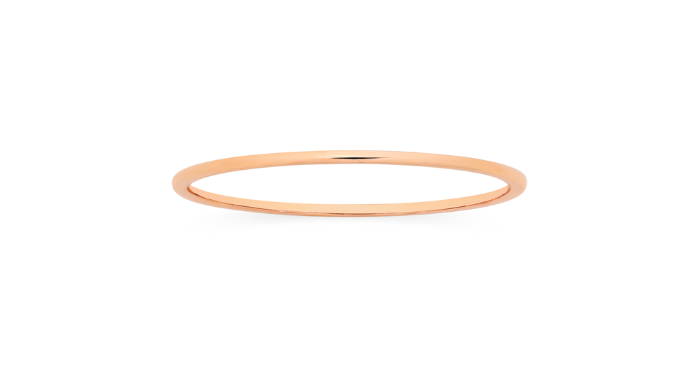 9ct Rose Gold Solid Half Round Polished Stacker Ring | Angus & Coote